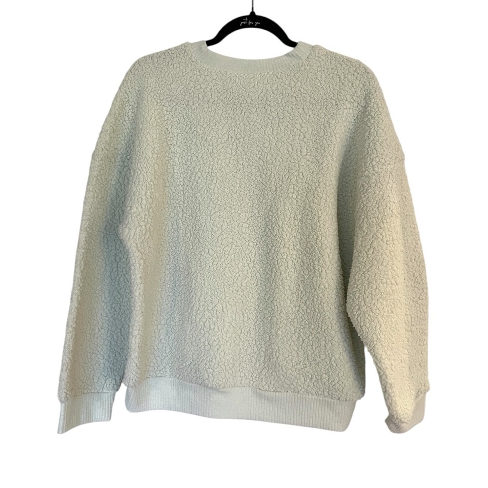 a.n.a Milky Green Sherpa Teddy Button-up Sweater Jacket Faux Fur Women’s Size XL - Picture 2 of 6